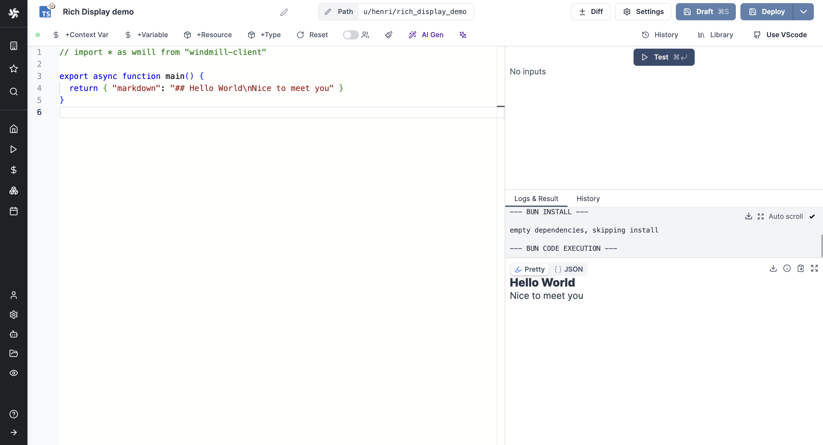 Rich display Markdown Rich display Markdown